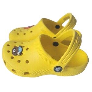 Crocs Classic Clogs Yellow Girls Size C11 Jibbitz